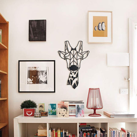 Geometric Giraffe Animals Decor Wall Art Cut Metal Sign Laser Cut Metal Signs Custom Gift Ideas