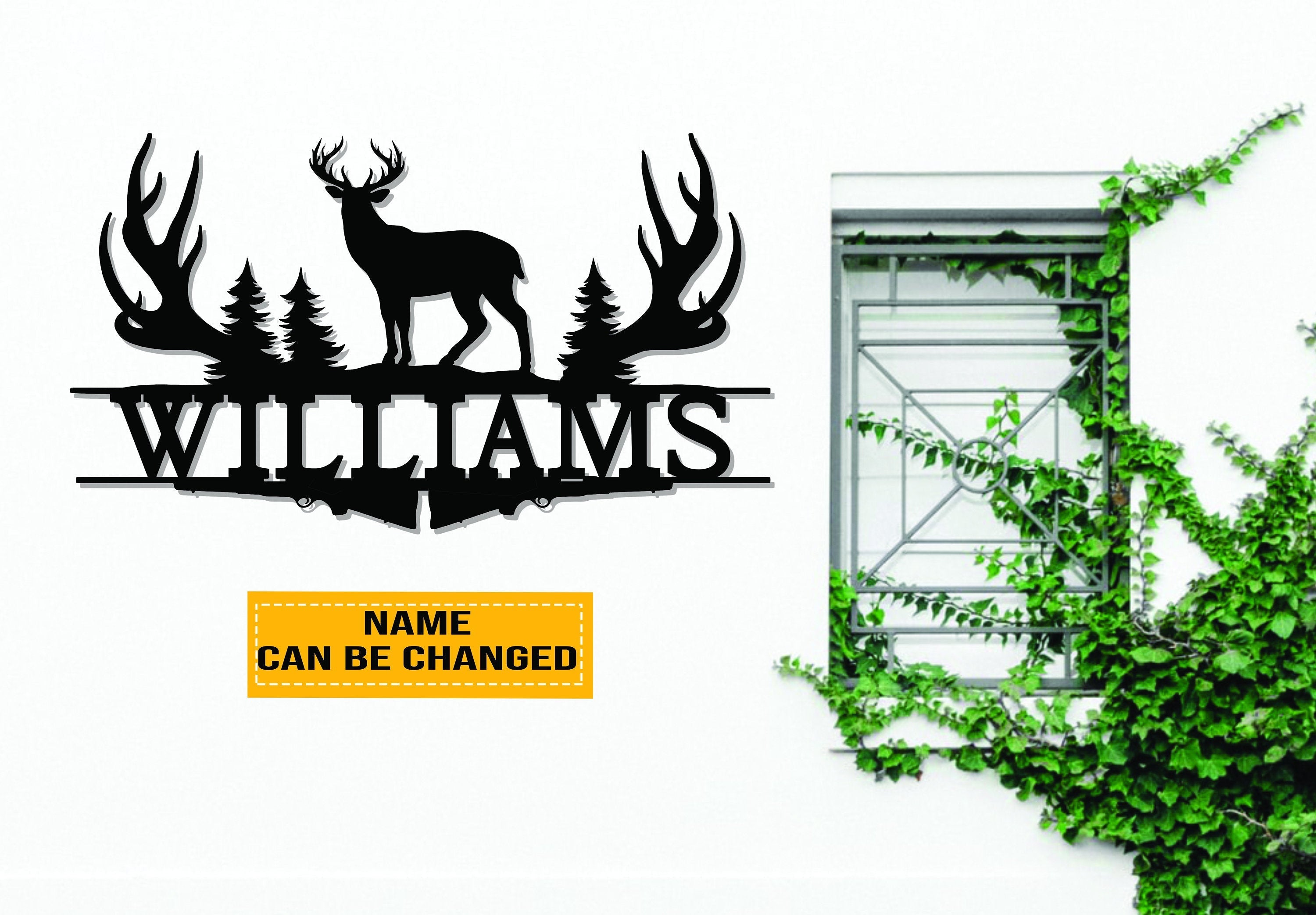 Personalized Deer Hunting Metal Sign, Deer Sign, Hunting Monogram, Farmhouse Sign, Family Name Sign, Man Cave, Hunter Gift, Gift For Him Laser Cut Metal Signs Custom Gift Ideas