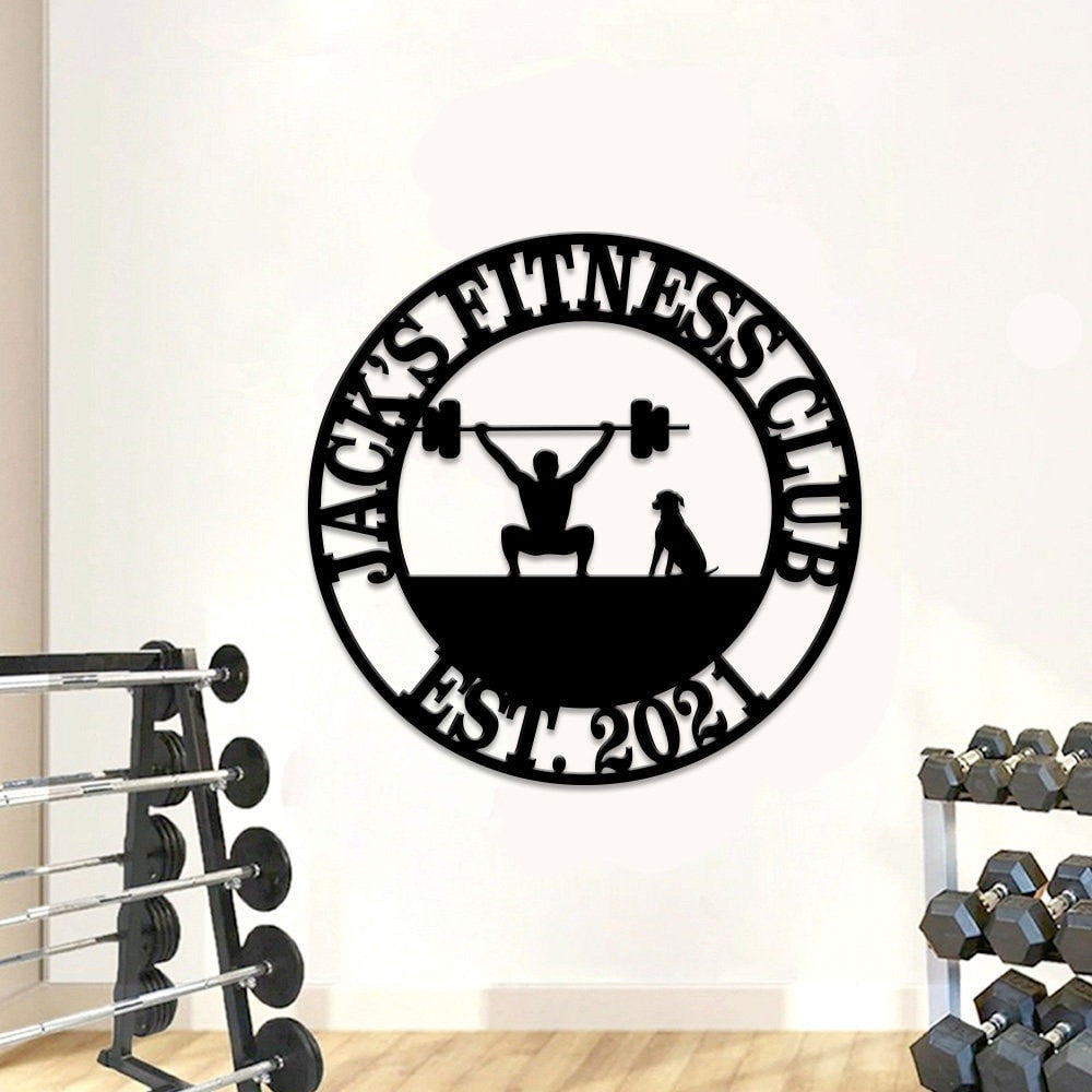 Gym Sign Personalized Home Gym Sign Custom Metal Gym Sign Home Gym Sign Cross Fit Sign Dog Sign Gifts For Men Closing Gift Laser Cut Metal Signs Custom Gift Ideas