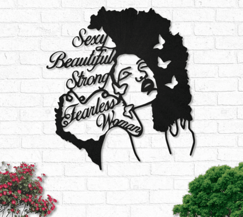 Black Girl Sexy Beautiful Strong Metal House Sign