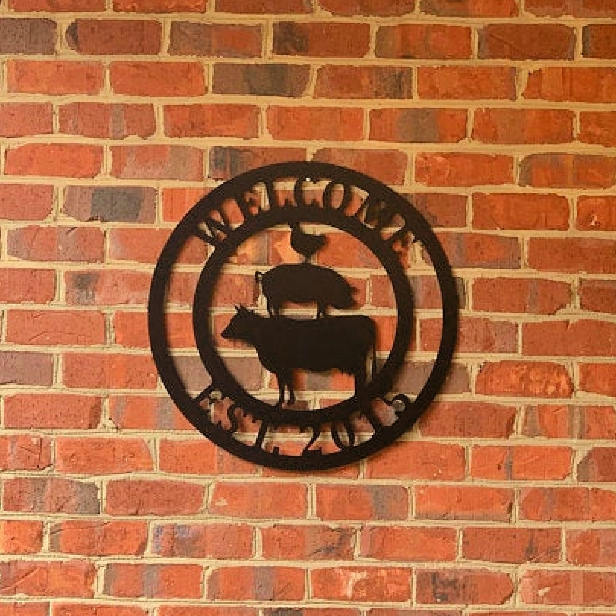 Farmhouse Wall Decor Farm Signs Personalized Custom Family Country Signs For Home Last Name Cow Pig Chicken Silhouette Laser Cut Metal Signs Custom Gift Ideas