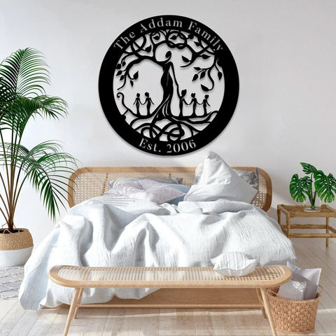 Custom Name Tree Of Life Metal Art, Steel Plaque, Mother's Day Gift Laser Cut Metal Signs Custom Gift Ideas