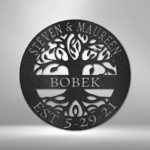 Personalized Elaborate Tree of Life Steel Art Wall D?cor Metal Name Sign Laser Cut Metal Signs Custom Gift Ideas