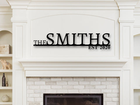 Christmas Gift, Personalized Family Name Metal Sign Housewarming Gift Door Hanger Wedding Gift Metal Established Sign Metal Fa, Laser Cut Metal Signs Custom Gift Ideas