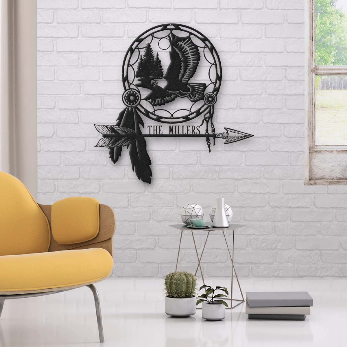 Eagle Lovers Personalized Meta Sign Dream Catcher Native American House Sign Laser Cut Metal Signs Custom Gift Ideas