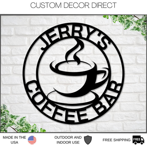 Caf\u00e9 Sign, Coffee Cafe Sign, Custom Caf\u00e9, Coffee Lover, Metal Coffee Sign, Coffee Wall Art, Coffee Decor, Coffee Station Sign, Kitchen Laser Cut Metal Signs Custom Gift Ideas