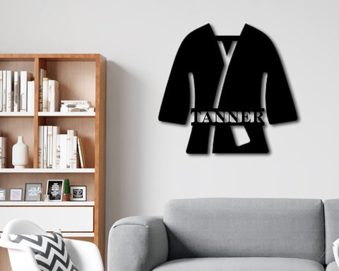 Martial Arts Metal Sign, Custom Karate Sign, Personalized Karate Monogram, Brazilian Jiujitsu Gi Sign, Boys Room Decor, Dojo Decor, Kids Laser Cut Metal Signs Custom Gift Ideas