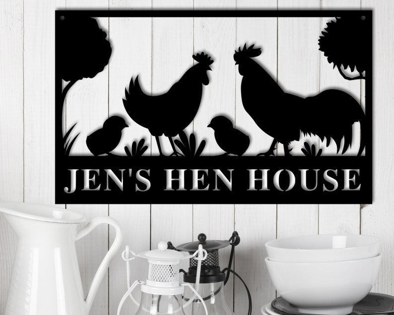 Chicken farm Hen house Personalized Cut Metal Sign Laser Cut Metal Signs Custom Gift Ideas