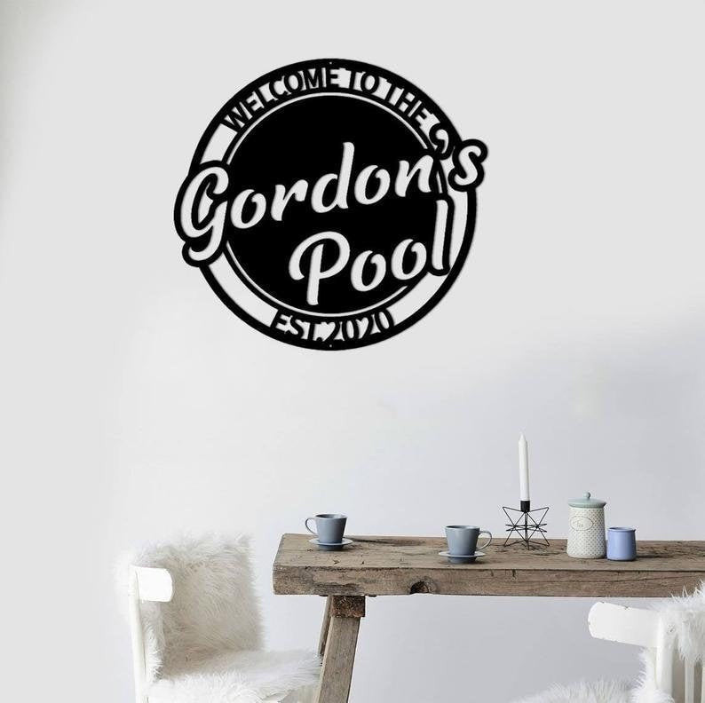 Metal Pool Sign, Pool Sign, Sign For Swimming Pool, Pool Signs For Outdoor Personalized, Family Pool Sign, Pool Bar Sign Laser Cut Metal Signs Custom Gift Ideas