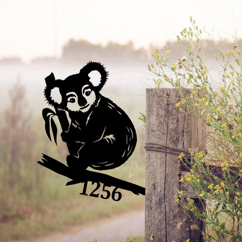 Custom Australian Koala Metal Tree Stake, Tree Metal Art Laser Cut Metal Signs Custom Gift Ideas