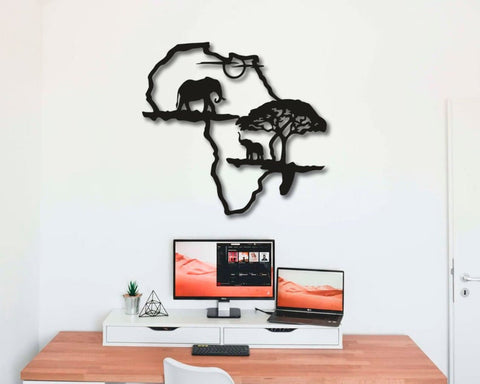 Africa Elephant Wild Animals Decor Wall Art Cut Metal Sign Laser Cut Metal Signs Custom Gift Ideas