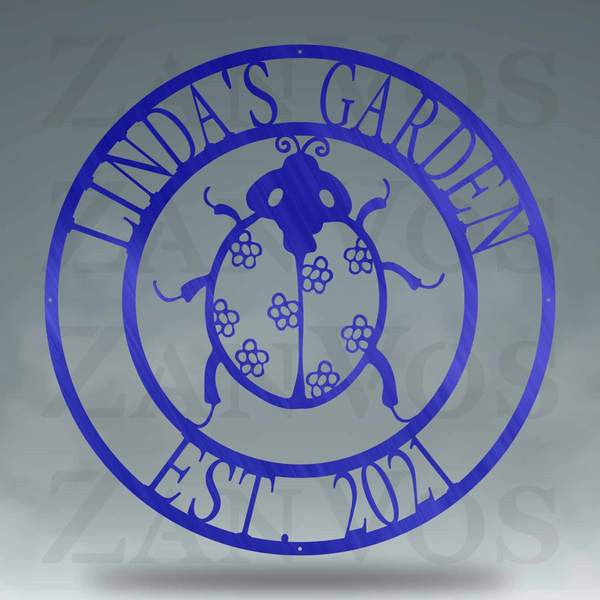 Ladybug Monogram Customized Metal Signs, Custom Metal Sign, Custom Signs, Metal Sign, Metal Laser Cut Metal Signs Custom Gift Ideas