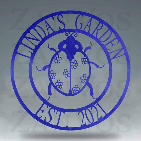Ladybug Monogram Customized Metal Signs, Custom Metal Sign, Custom Signs, Metal Sign, Metal Laser Cut Metal Signs Custom Gift Ideas