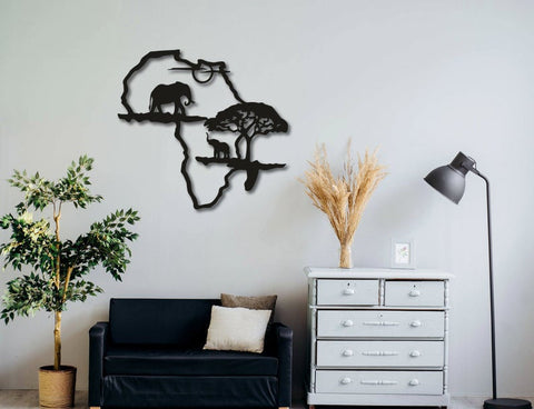 Africa Elephant Wild Animals Decor Wall Art Cut Metal Sign Laser Cut Metal Signs Custom Gift Ideas