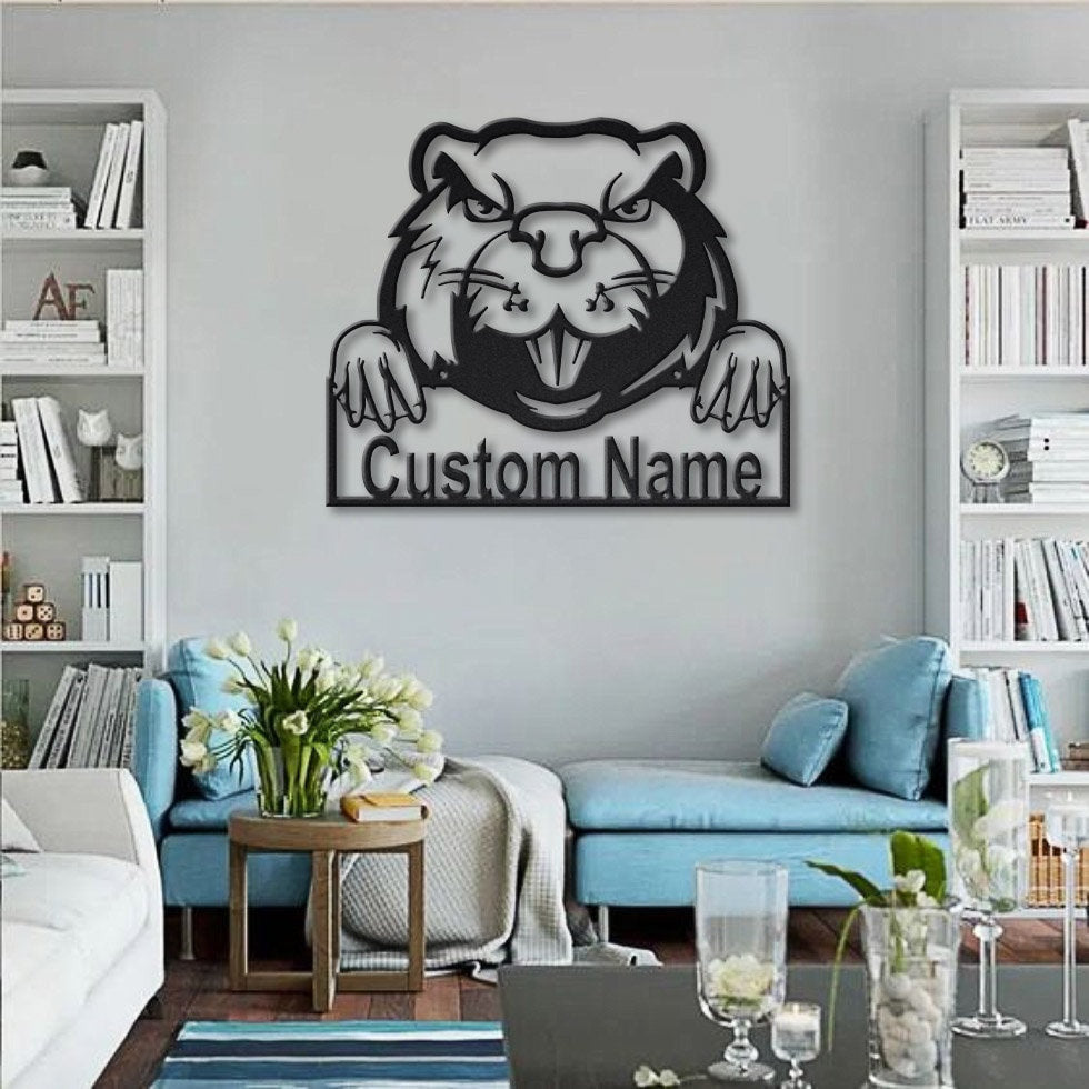 Personalized Beaver Metal Sign Art, Custom Beaver Metal Sign, Animal Gift, Pets Gift, Birthday Gift, Decor Decoration Laser Cut Metal Signs Custom Gift Ideas