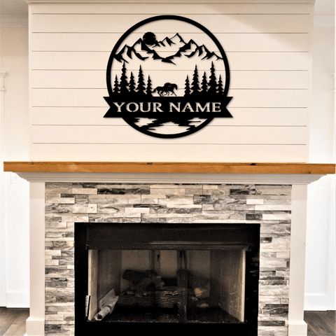 Horse Metal Name Sign, Personalized Last Name With Running Horses, Barn Decor, Barn Name Sign, Custom Ranch Name Sign, Horse Decor Laser Cut Metal Signs Custom Gift Ideas