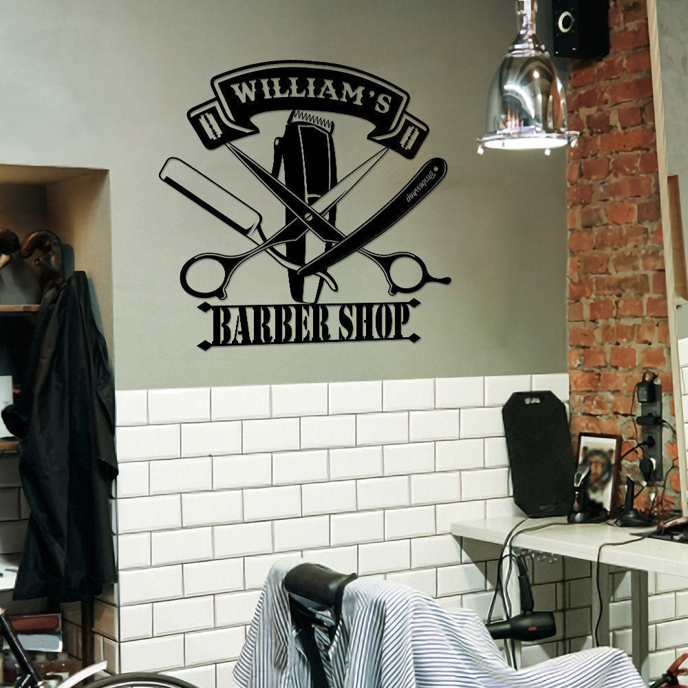 Personalized Barber Shop Equipment Metal Sign, Barber Shop Sign, Custom Hairstylist Sign, Gifts For Hairdresser, Haircut Salon, Home Decor Laser Cut Metal Signs Custom Gift Ideas