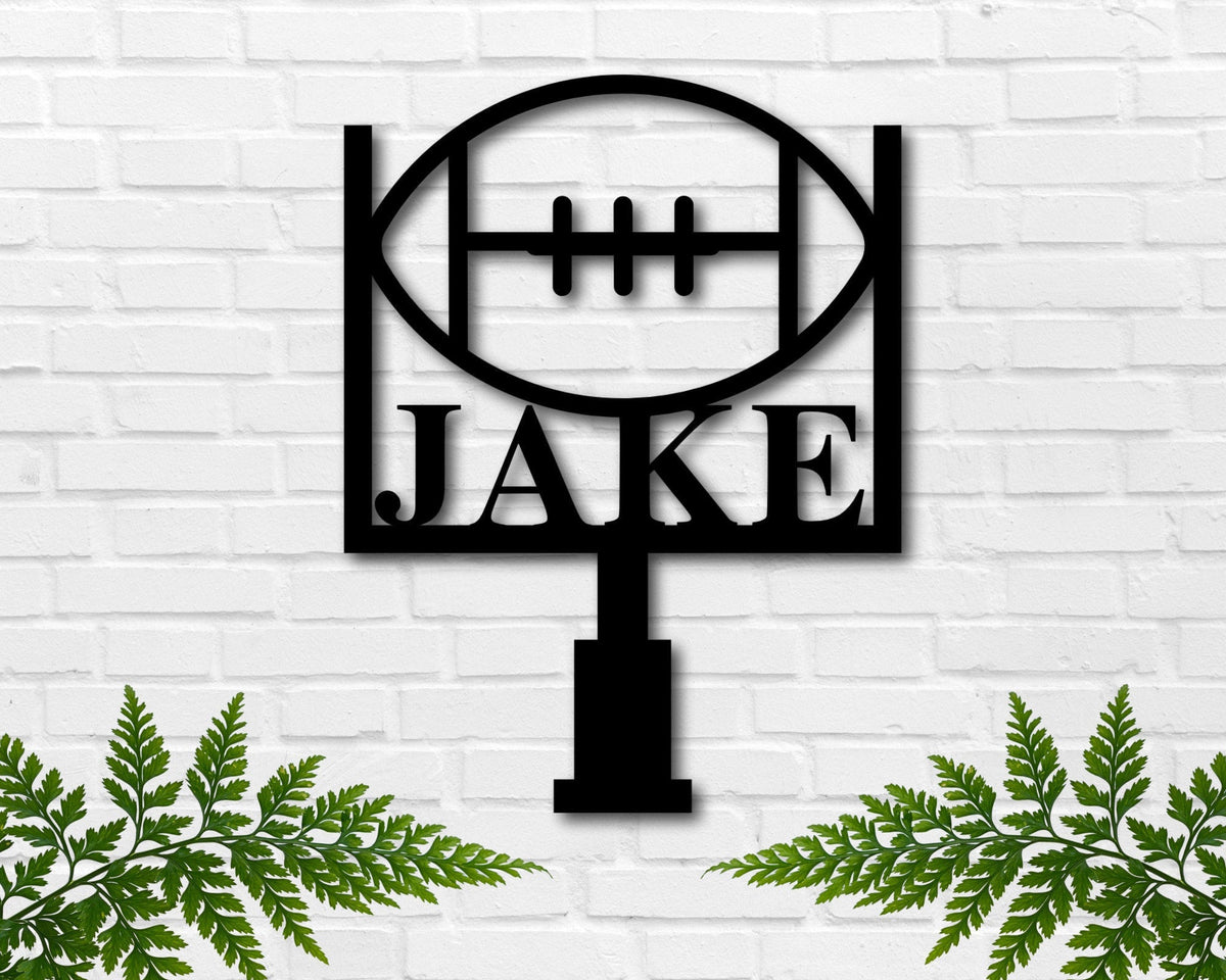 Football Sign, Football Name Sign, Sports Name Sign, Personalized Football Sign, Field Goal Sign, Metal Sign, Sports Decor, Nursery Sign Laser Cut Metal Signs Custom Gift Ideas