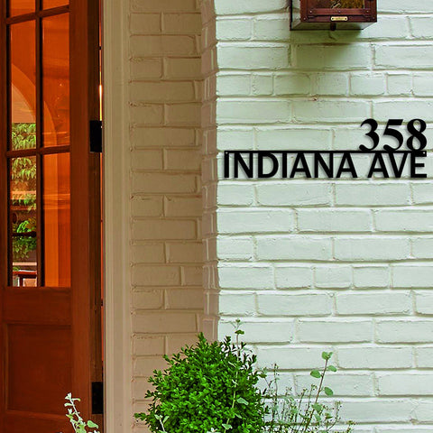 Personalized Address Sign Line, Steel Metal Art, Front Porch Decor, Metal Sign, Metal Address Numbers, Outdoor Metal Wall Decor Laser Cut Metal Signs Custom Gift Ideas