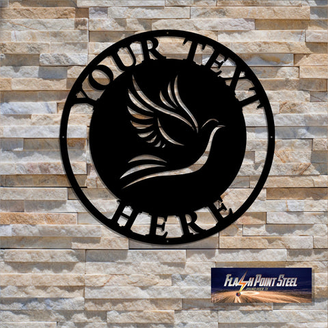 Dove Sign, Bird, Entrance Sign, Wall Decor, Plasma Cut Steel Sign , Peace, Holy Spirit Dove, Welcome Sign, Personalized Sign, Home Decor Laser Cut Metal Signs Custom Gift Ideas