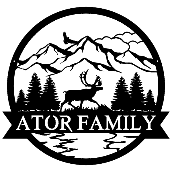 Caribou Outdoor Monogram Customized Metal Signs, Custom Metal Sign, Custom Signs, Metal Sign, Metal Laser Cut Metal Signs Custom Gift Ideas