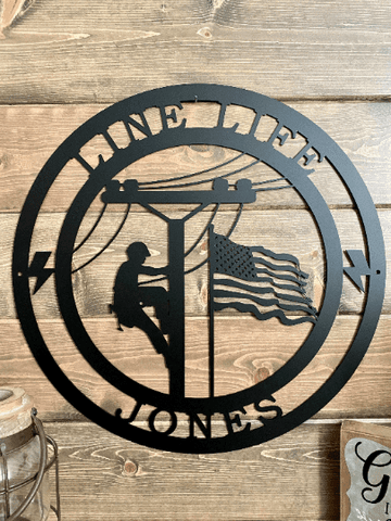 Lineman Sign Gift For Lineman, Cut Metal Sign, Metal Wall Art, Metal House Sign Laser Cut Metal Signs Custom Gift Ideas