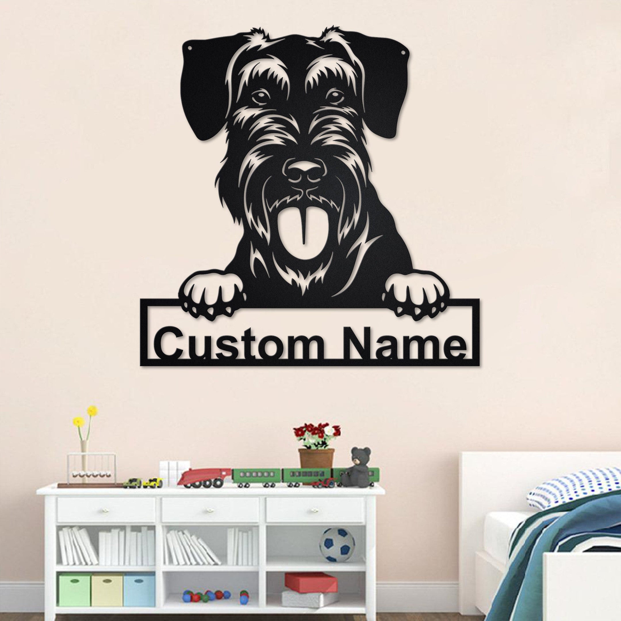 Custom Giant Schnauzer Dog Metal Wall Art, Personalized Giant Schnauzer Name Sign Decoration For Room, Giant Schnauzer Home Decor,custom Dog Laser Cut Metal Signs Custom Gift Ideas