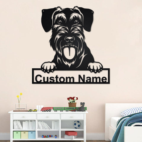Custom Giant Schnauzer Dog Metal Wall Art, Personalized Giant Schnauzer Name Sign Decoration For Room, Giant Schnauzer Home Decor,custom Dog Laser Cut Metal Signs Custom Gift Ideas