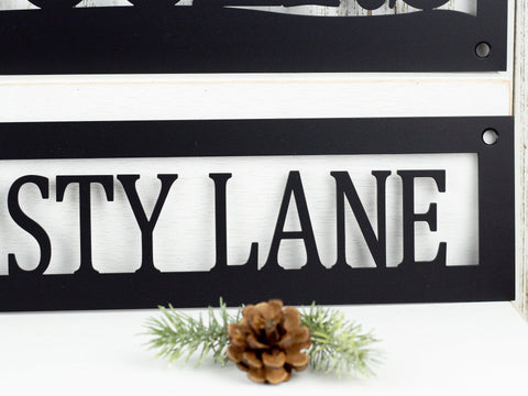 Custom Family Name And Address Metal Signs Black, Trees, Outdoor Sign, Custom Sign, Address Sign, Name Sign Laser Cut Metal Signs Custom Gift Ideas