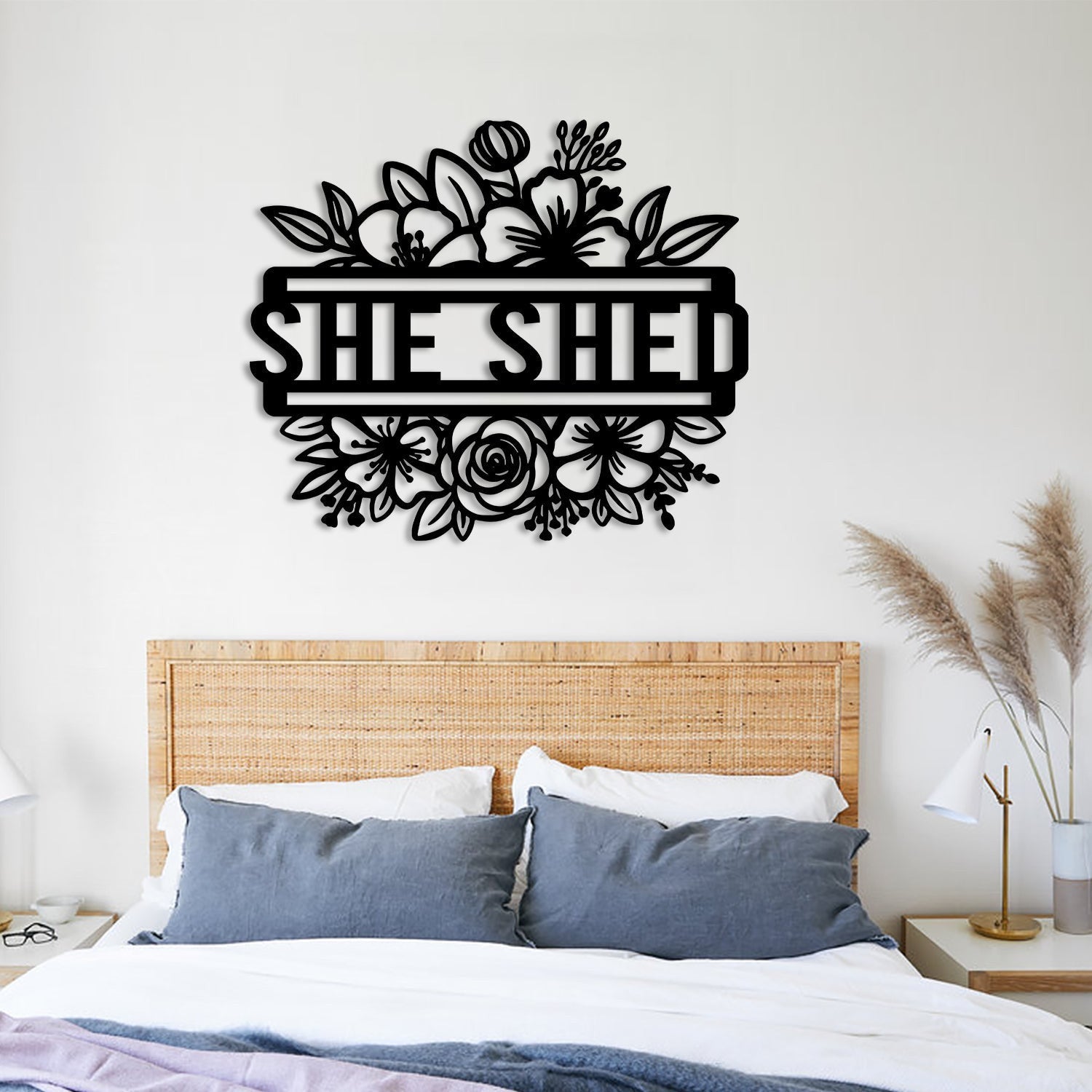 Custom Floral She Shed Metal Art, Gardening Decoration Laser Cut Metal Signs Custom Gift Ideas