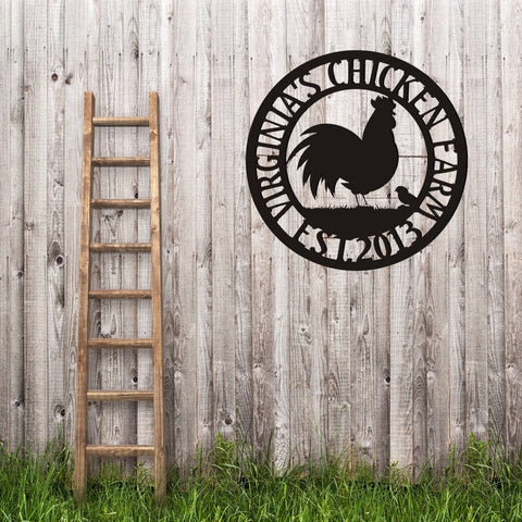 Chicken Coop Signs, Black Metal Chicken Wire, Custom Chicken Metal Wall Art, Personalized Chicken Farm Hanging Laser Cut Metal Signs Custom Gift Ideas