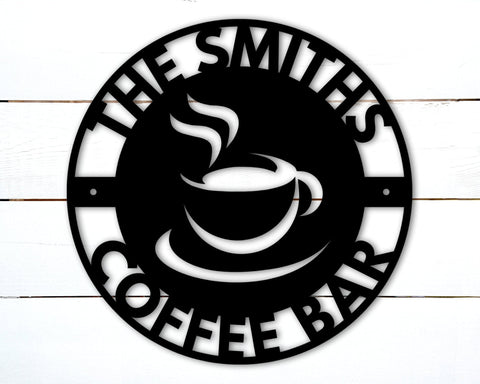 Personalized Coffee Bar Sign, Coffee Bar Decor, Kitchen Sign, Custom Coffee Sign, Kitchen Wall Decor, Coffee Bar Ideas, Metal Coffee Sign Laser Cut Metal Signs Custom Gift Ideas