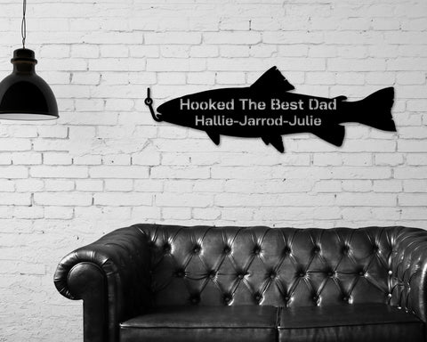 Fathers Day, Fish Sign, Fishing Sign, Fathers Day Gift, Gift For Husband, Personalized Sign, Personalized Fishing Sign, Sign For Fisherman Laser Cut Metal Signs Custom Gift Ideas