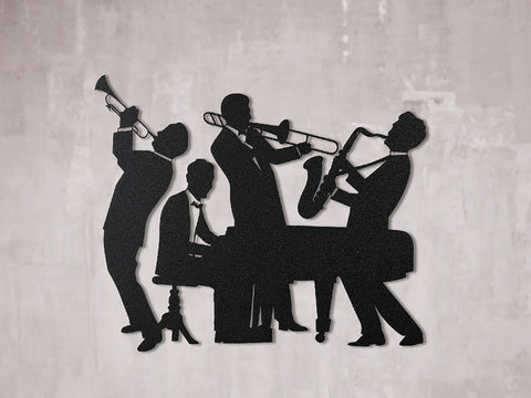 Jazz Band Music Studio Decor Wall Art Cut Metal Sign Laser Cut Metal Signs Custom Gift Ideas