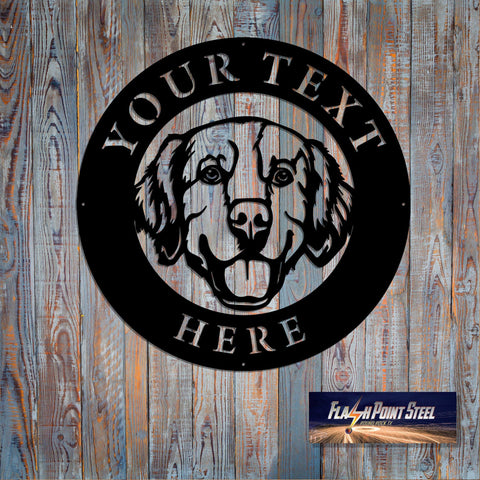 Golden Dog Sign, Dog House, Family Dog, Entrance Sign, Wall Decor, Plasma Cut Steel Sign, Custom Sign, Welcome Sign, Personalized Laser Cut Metal Signs Custom Gift Ideas