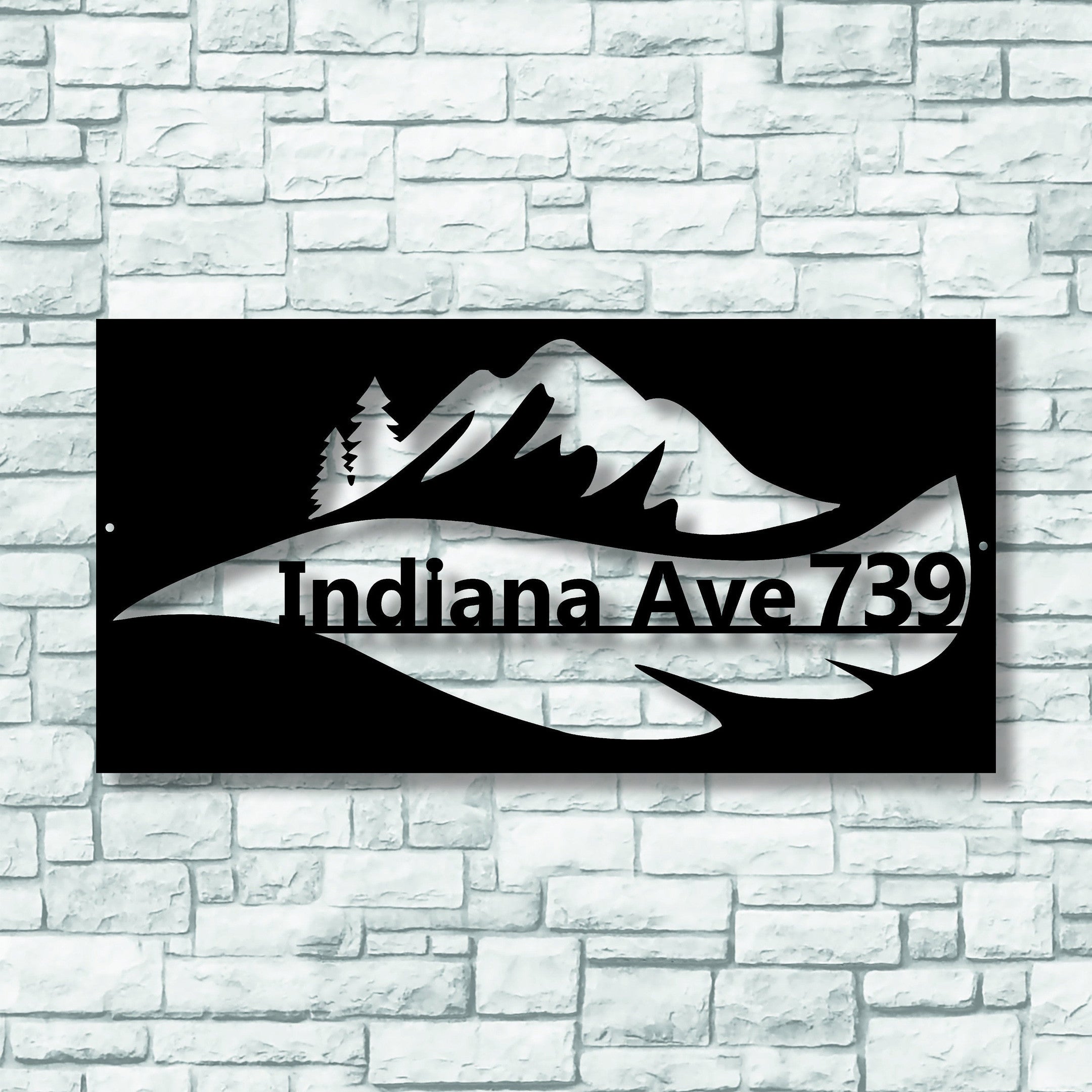 Mountain Address Sign, Custom Metal Address Sign, Personalized Metal House Number Sign, Metal Address Wall Decor, Address Plaque, Outdoor Laser Cut Metal Signs Custom Gift Ideas