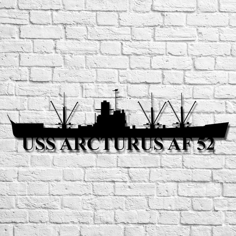 Uss Arcturus Af 52 Navy Ship Metal Art, Custom Us Navy Ship Cut Metal Sign, Gift For Navy Veteran, Navy Ships Silhouette Metal Art, Navy Home Decor Laser Cut Metal Signs Custom Gift Ideas