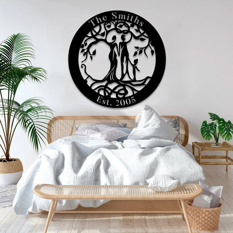 Personalized Family Tree Of Life Metal Art, Housewarming Anniversary Gift Laser Cut Metal Signs Custom Gift Ideas
