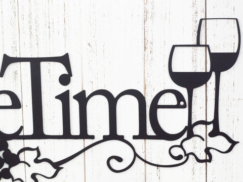 Wine Time Metal Sign, Wine Decor, Metal Wall Art, Kitchen Decor, Dining Decor, Wine Lover, Metal Wall Decor, Wall Hanging, Sign Laser Cut Metal Signs Custom Gift Ideas