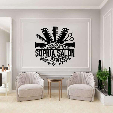 Personalized Hair Salon Barbershop Cut Metal Sign