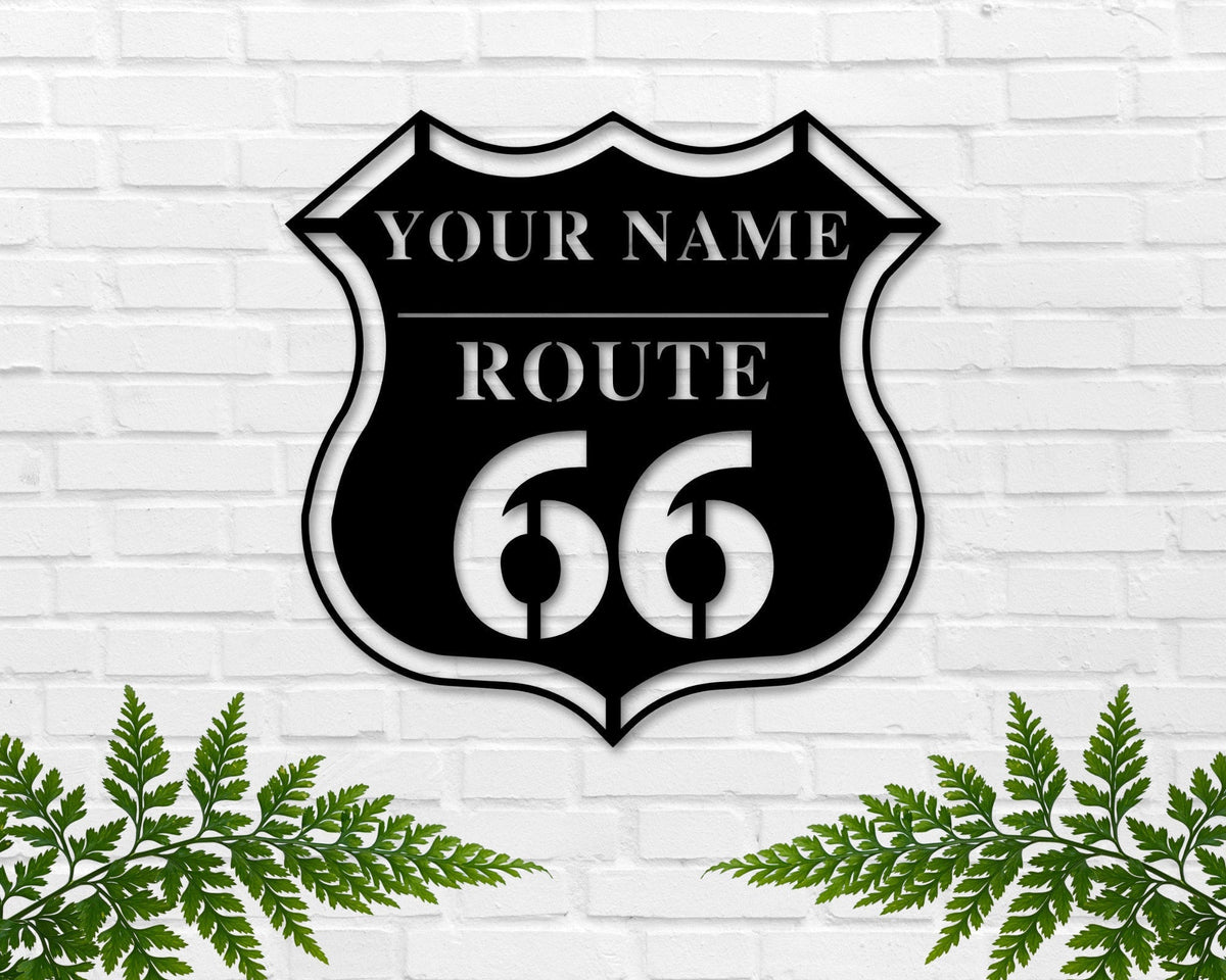 Your Name Route 66, Personalized Shield Metal Sign, Man Cave Sign, Route 66 Sign, Metal Sign, Gift For Him, Route 66 Home Decor Laser Cut Metal Signs Custom Gift Ideas