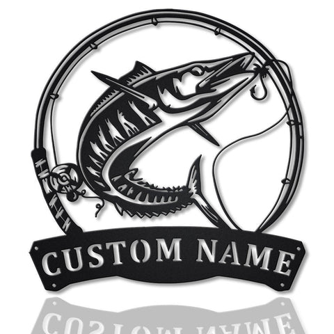 Personalized Wahoo Fishing Fish Pole Metal Sign Art, Custom Wahoo Fishing Metal Sign, Wahoo Fishing Gift, Decor Decorationbirthday Gift Laser Cut Metal Signs Custom Gift Ideas