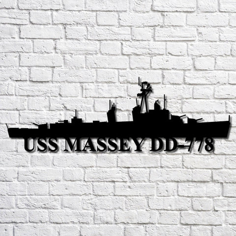 Uss Massey Dd778 V2 Navy Ship Metal Art, Custom Us Navy Ship Cut Metal Sign, Gift For Navy Veteran, Navy Ships Silhouette Metal Art, Navy Home Decor Laser Cut Metal Signs Custom Gift Ideas