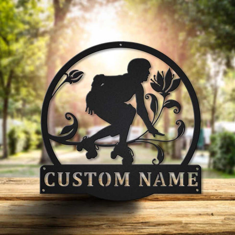 Personalized Roller Derby Monogram Metal Sign Art , Custom Roller Derby Metal Sign, Roller Derby Lover Sign Decoration For Living Room Laser Cut Metal Signs Custom Gift Ideas