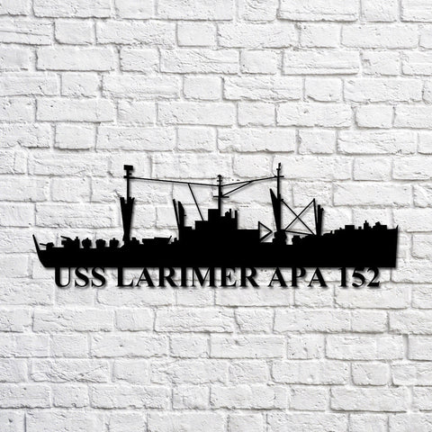 Uss Larimer Apa 152 Navy Ship Metal Art, Custom Us Navy Ship Cut Metal Sign, Gift For Navy Veteran, Navy Ships Silhouette Metal Art, Navy Home Decor Laser Cut Metal Signs Custom Gift Ideas