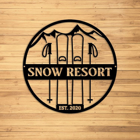 Personalized Snow Sign, Snow Gifts With Name, Snow Resort Gift, Snow Lodge Decor, Snow Sign, Custom Metal Sign, Indoor Outdoor Laser Cut Metal Signs Custom Gift Ideas