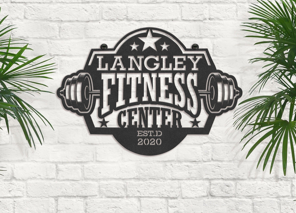 Personalized Your Name Metal Fitness Center Sign, Custom Metal Gym Sign Laser Cut Metal Signs Custom Gift Ideas