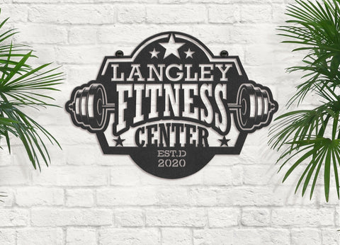 Personalized Your Name Metal Fitness Center Sign, Custom Metal Gym Sign Laser Cut Metal Signs Custom Gift Ideas