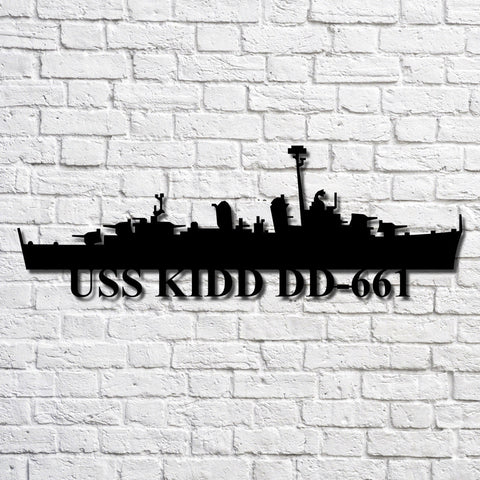 Uss Kidd Dd661 V2 Navy Ship Metal Art, Custom Us Navy Ship Cut Metal Sign, Gift For Navy Veteran, Navy Ships Silhouette Metal Art, Navy Home Decor Laser Cut Metal Signs Custom Gift Ideas