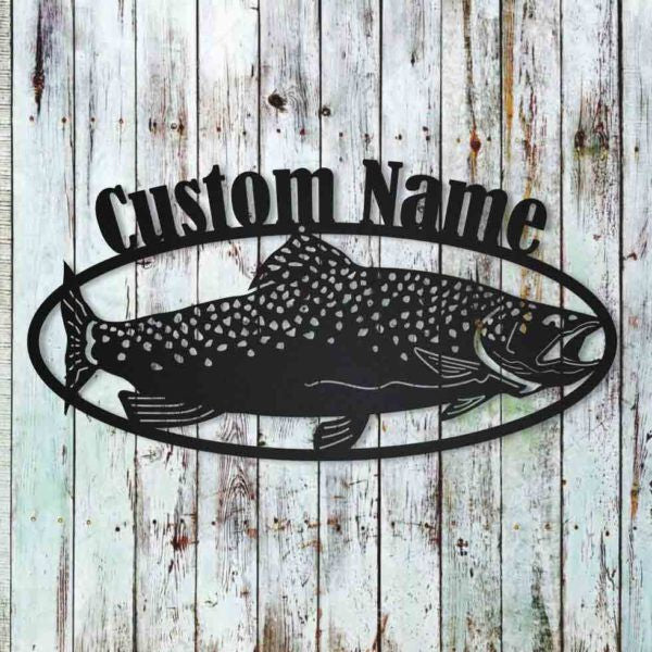 Personalized Trout Fish Sign Metal Wall Decor, Cut Metal Sign, Metal Wall Art, Metal House Sign Laser Cut Metal Signs Custom Gift Ideas